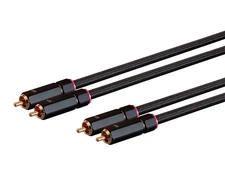 Monoprice Male RCA 2 Channel Stereo Audio Cable - 3 Feet - Black, Gold Plated