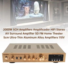 2000W 5CH Amplifiers Amplificador HiFi Stereo AV Surround Amplifier FM Theater