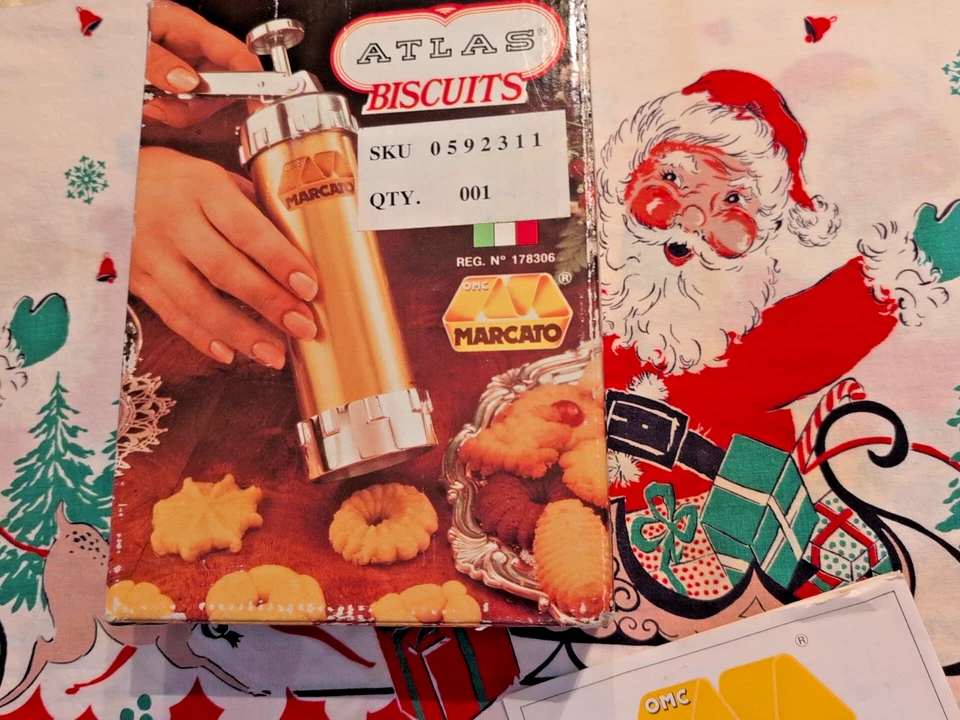 Marcato VINTAGE Atlas Italy Spritz Cookie Biscuit Press Copper 19 Discs 4 Tip🎄 - Image 3 of 4