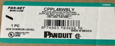 Panduit CPPL48WBLY Mini-Com Modular Patch Panel W/ 12 CFFPL Snap In Faceplates