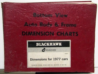1977 Car Body Frame Dimension Chart Collision Repair GM Chevy Ford Mopar Foreign