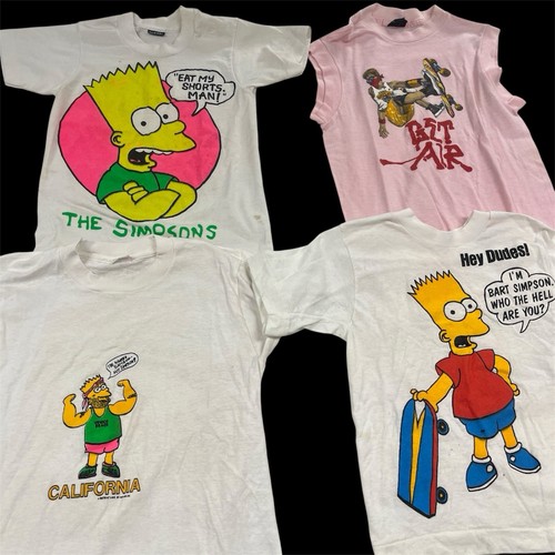 Vintage 90s Bart Simpson Short Sleeve T Shirt Lot Of 4 Youth Size Med/Lg Boys