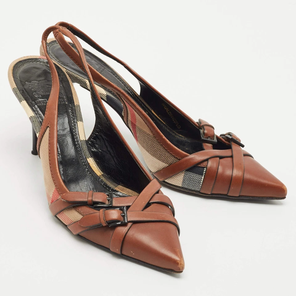 Sandalias Burberry de cuero marrón y hebilla Novacheck talla 39 Foto 4 de 4