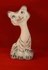 Fenton Happy Kitty 4" figurine. (Happy Cat Mini). White Tiger Hand Painted FAGCA