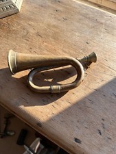 VINTAGE OLD BRASS COPPER BUGLE HORN PARADE SIGNAL INSTRUMENT TRUMPET