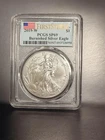 2019-W Burnished $1 American Silver Eagle PCGS SP69 First Strike Flag Label