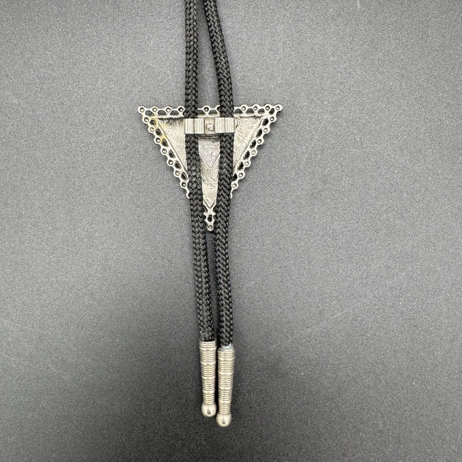 Vintage Triangular Yellow Jasper Stone Silver Ton… - image 4