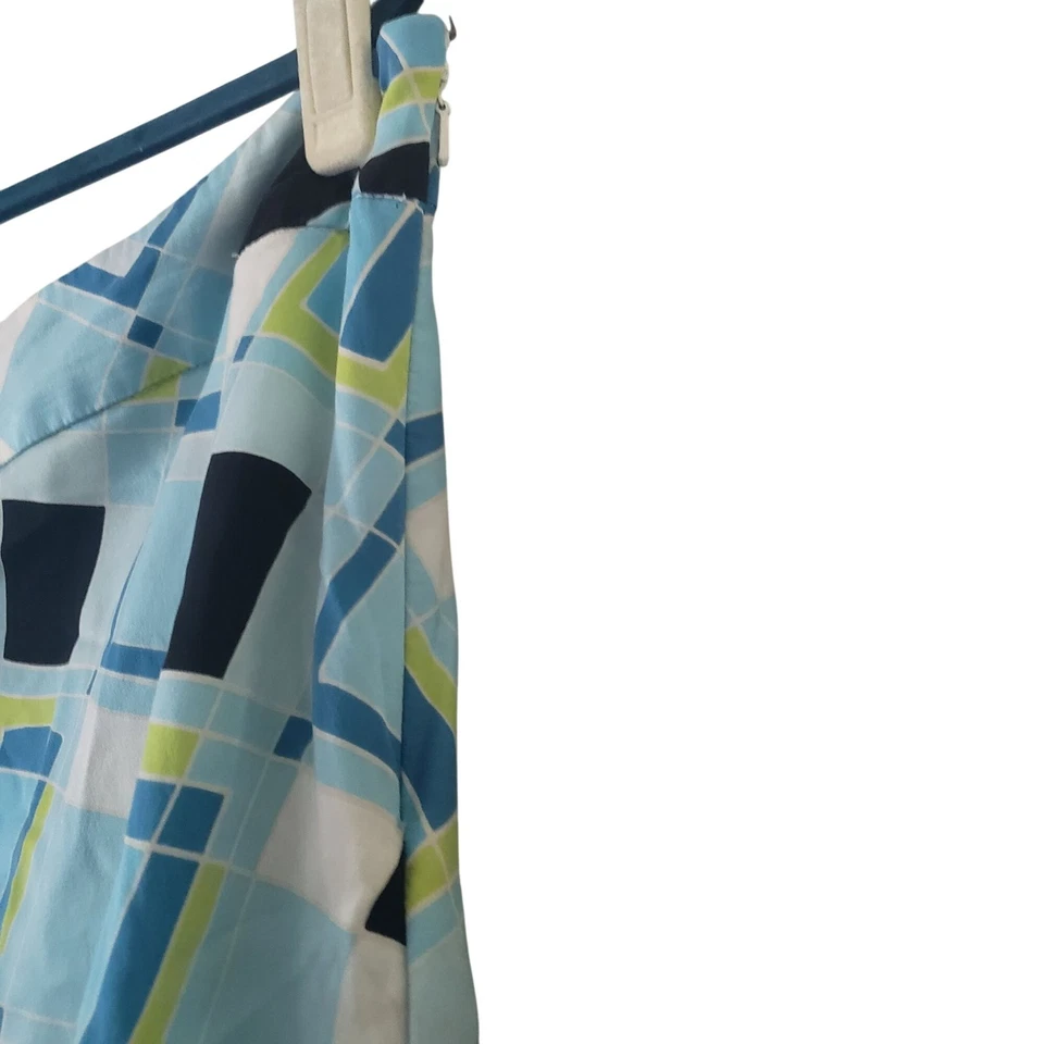 Falda vintage años 90 Valerie Stevens mujer seda línea A talla 16 trabajo geométrico Foto 3 de 4