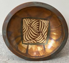 Laurie M Goddard Contemporary Artist Turned Wood Abstract Gilt Centerpiece Bowl