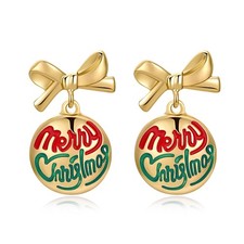 Christmas Bow Stud Earrings for Women, Xmas Theme