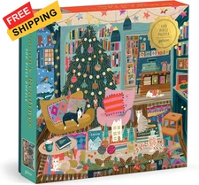 Galison Season's Reading – 500 Piece Foil Jigsaw Puzzle Featuring Beautiful... 