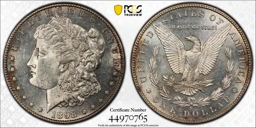 1898-S Morgan Silver Dollar $1, PCGS AU58