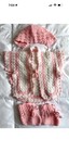 NEW Handmade Pink Crocheted Shirt Hat Booties Baby Girl Gift Newborn Pictures — photo 3