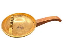 Vintage Brass / Wood Handle Cigarette Ashtray  Park Sherman P/S  4" X 7.5"