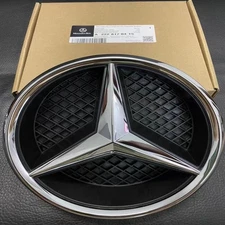 Grille Badge Silver Convex Star Emblem For 2016-2019 Mercedes Benz W213 E Series
