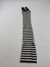 Merokeety Dress Womens Small Green Striped Knit Tank Bodycon Sweater Knee Length