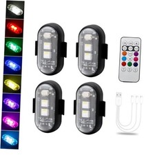4 Pcs Magnetic Led Strobe Lights with Remote Control 8 Colors Wireless Led