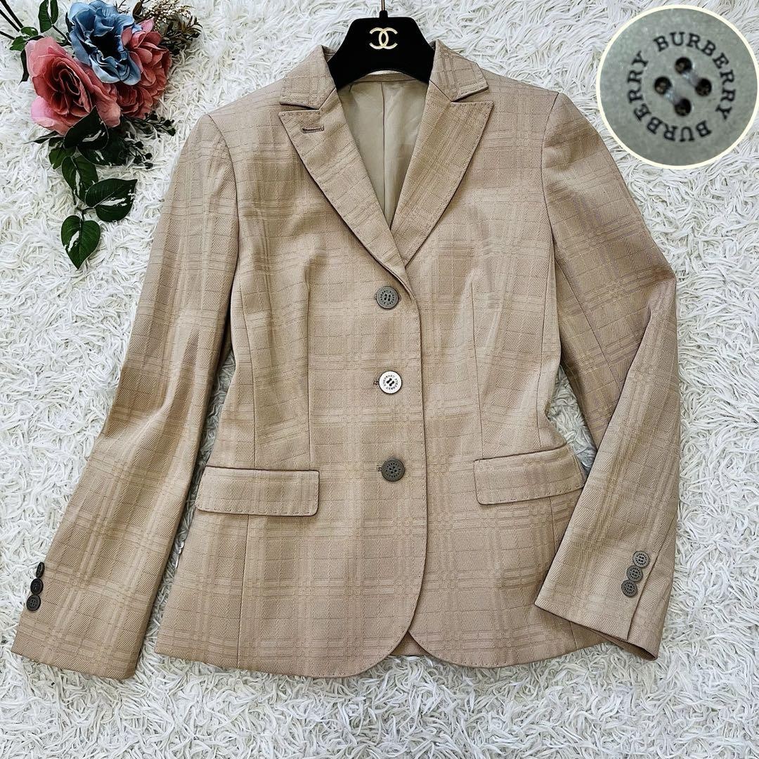 Burberry London Nova Check Tailored Jacket M Beige Size 38
