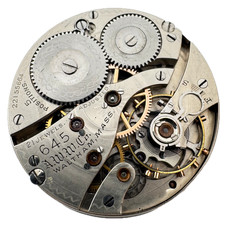Antique 1918 Waltham Montgomery Dial 21J Railroad Pocket Watch Movement No. 645