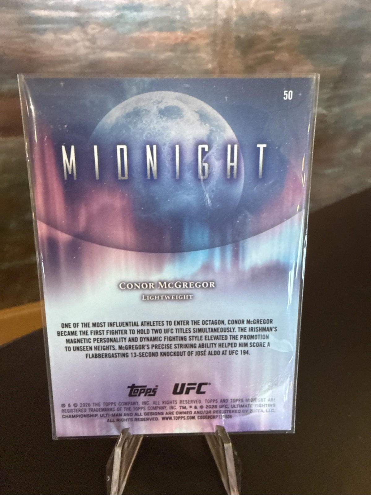 2026 Topps Midnight UFC Conor McGregor Wave 53/75 view 2