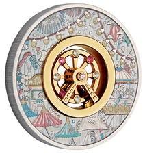 2025 FERRIS WHEEL 2oz .9999 SILVER $2 ANTIQUED Colored COIN 2,000 MINTAGE