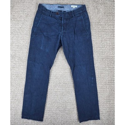 Gustin California Slim Canvas Chinos Mens 32 Japan Indigo Blue Washed Cotton
