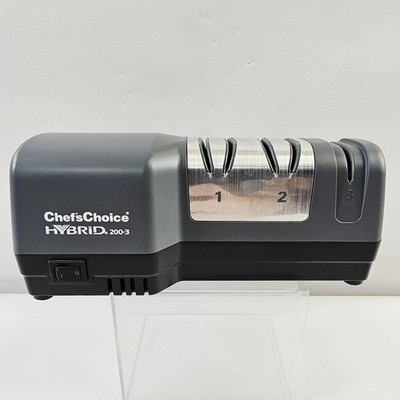 Chefs Choice Hybrid 200-3 Knife Sharpener Diamond Abrasive Tested Works 