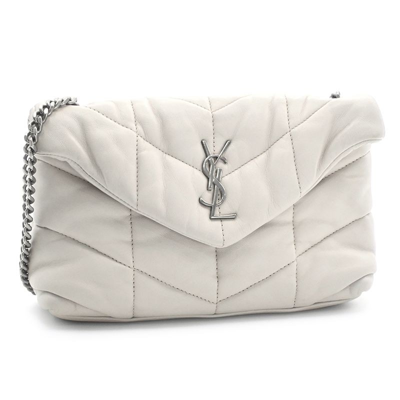 AUTH YVES SAINT LAURENT LOULOU PUFFER SHOULDER BAG 620333 LAMBSKIN