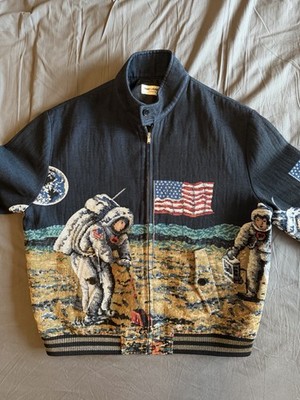 Saint Laurent Paris Astronaut Tapestry Jacket Bomber Made in Italy