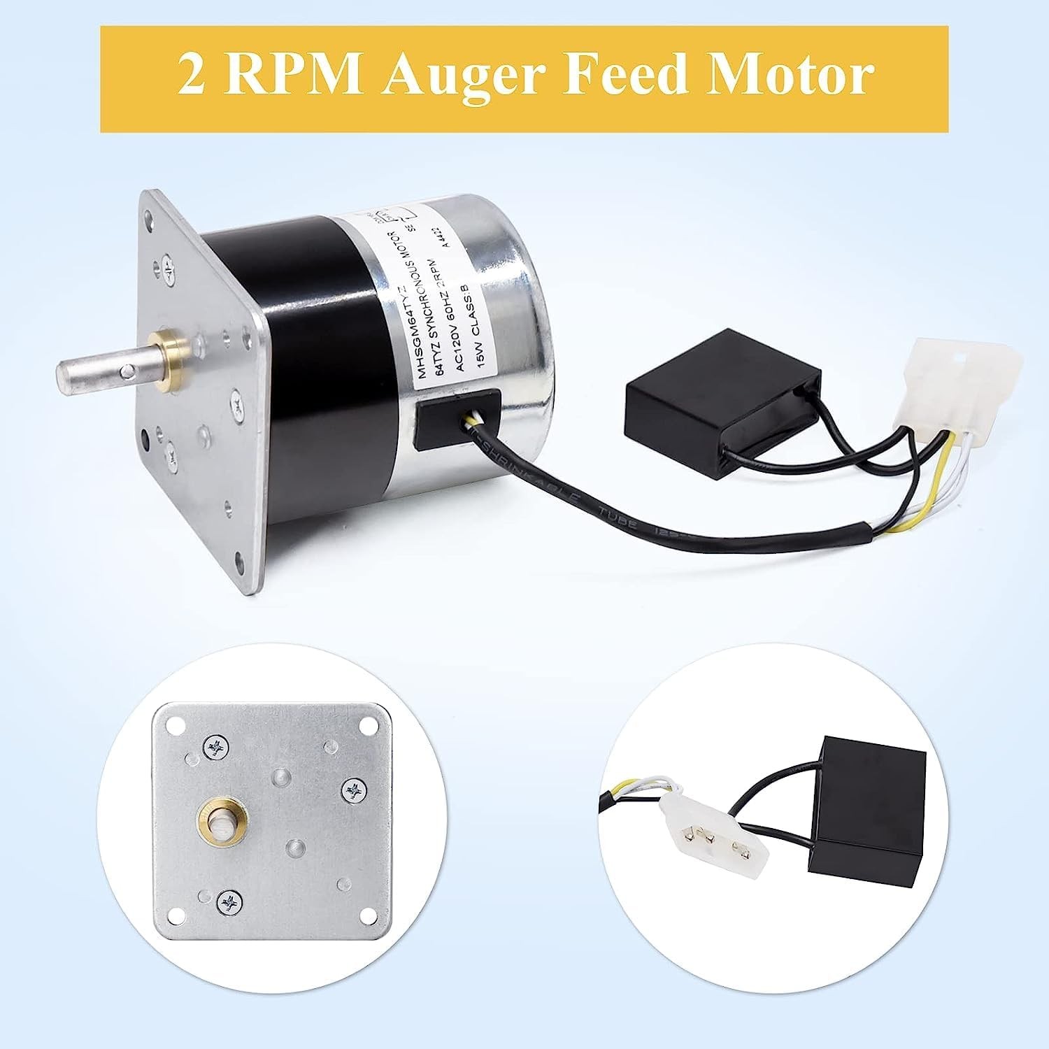 For PelPro & Pleasant Hearth Synchronous Auger Feed Motor, 2 RPM, SRV7000-670 US