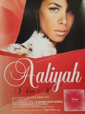 Aaliyah 2002 I Care 4 U BIG promotional poster Flawless New Old Stock Condition