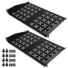 2 Pieces 19" Rack Shelf, 1U Server Rack for Network Equipment Shelf Mounting,...