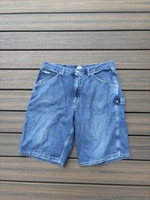 Vintage Y2K Calvin Klein Baggy Blue Denim Carpenter Shorts Mens 38