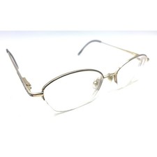Marchon Tres Jolie Gold Half Rim Metal Eyeglasses Frames 49-17 130 Designer
