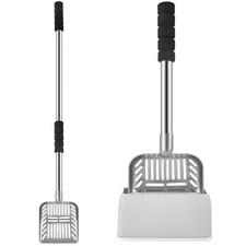 32 Inch Cat Litter Scooper Metal Long Handle with Cat Litter Scoop Holder Dee...