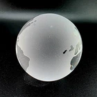 Vintage Frosted Etched Crystal Glass 2.5" Globe (Earth) Tiffany & Co. Austria