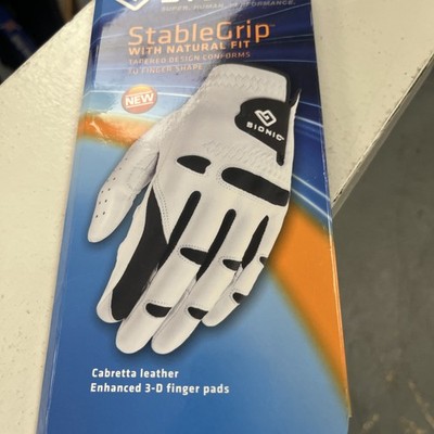 Bionic StableGrip USA Men's Left Hand Golf Glove Size Large NEW! White