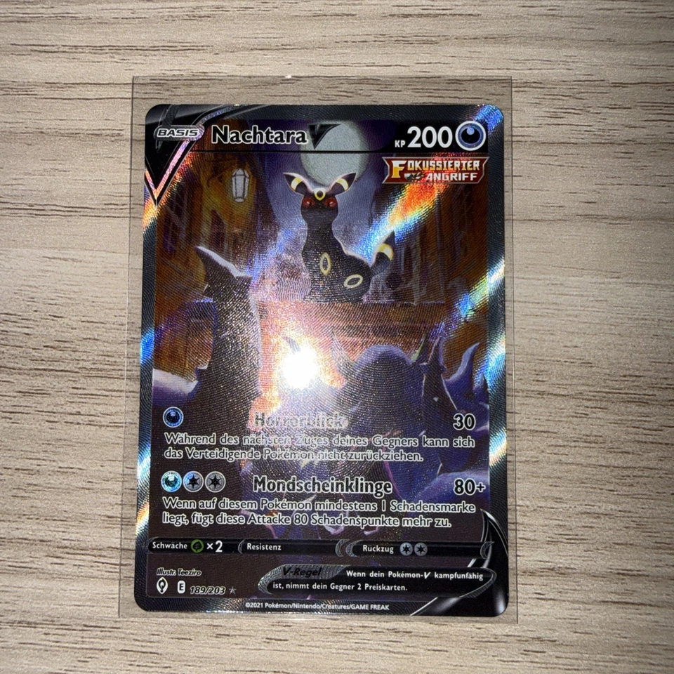 Pokémon Nachtara V 189/203 Pokémon Drachenwandel Full Art Deutsch - Excellent - Bild 2 von 4