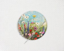 Needle Minder, Flower Cross Stitch Needle Minder, Flower Needle Minder