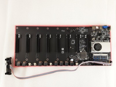 Mining All-in-One Mainboard 8x PCI-E BTC-T37 Motherboard DDR3 Riserless CPU