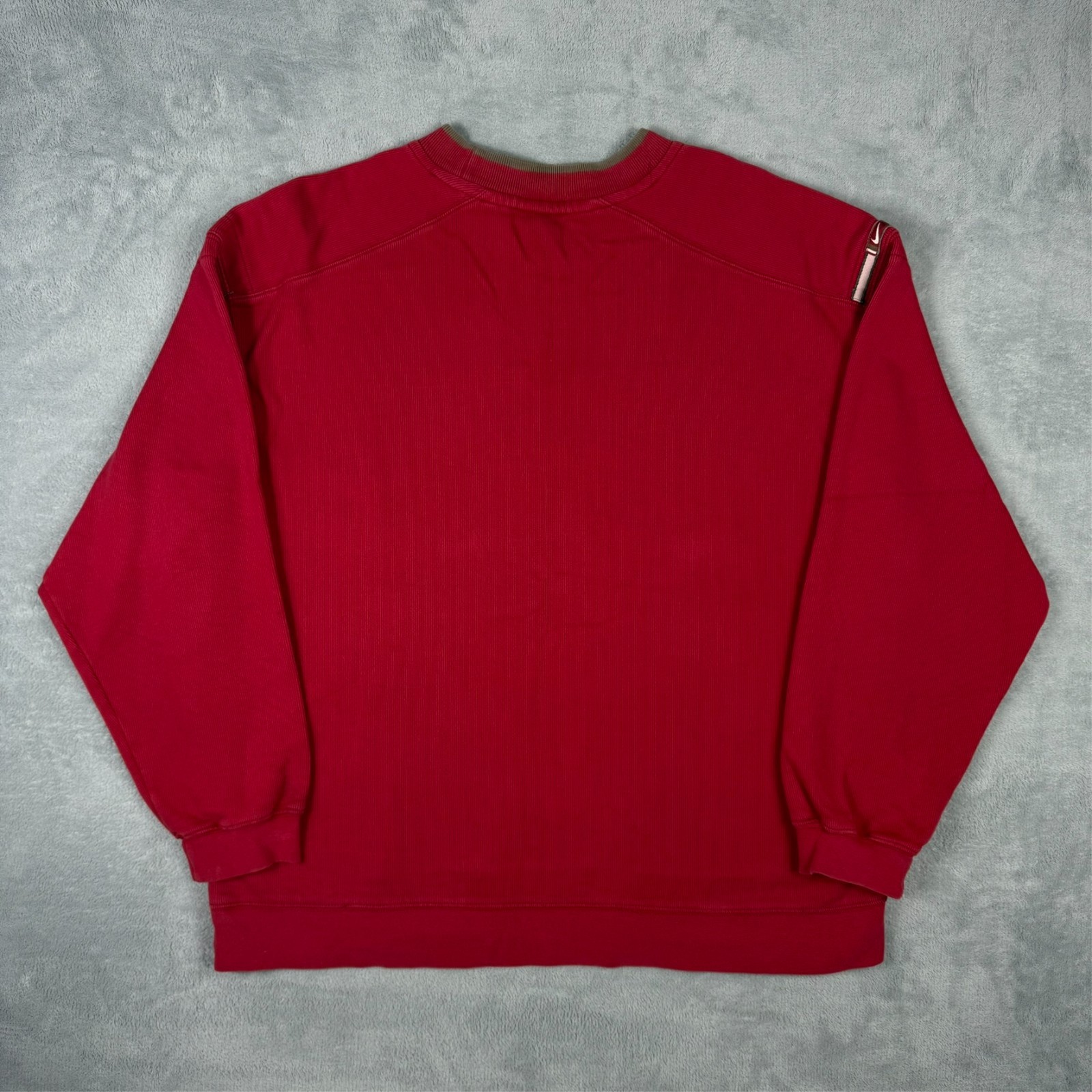 VTG Nike 90s Red Spellout Double Collared Oversized XL Heavyweight Sweatshirt image 8