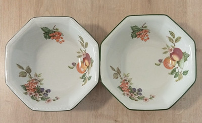 2x Johnson Brothers Frisches Obst 7'' Vintage Retro Müsli Suppe Schüssel 17,5 cm