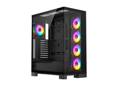 DIYPC Vanguard-F2-Pro Black Dual USB3.0 and Type C Tempered Glass ATX Full