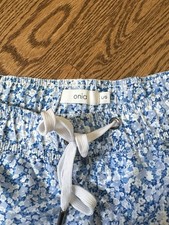 Onia Men's Floral Swim Shorts Blue/White L/G Drawstring Back Pocket