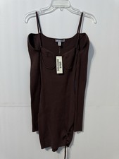Urban Outfitter Brown Long Sleeve Rib Knitted Mini Dress Women Small New W/ Tag