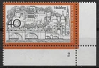 Federal 1972 ** Mi 747 Heidelberg from corner edge corner corner of sheet shape number 2 Fn2 03135