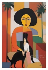 Woman with Her Dog 2025 Max Rainet * Frame Worthy Art Decor * inspired Friends