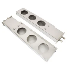 30" Stainless Steel Mud Flap Hanger w/ Light Cutouts Spring Loaded 2 1/2 Patter