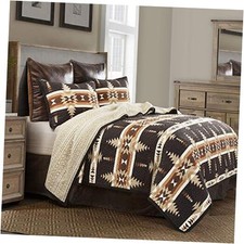 Yosemite Western Bedding 3 King  2 King Shams Yosemite Brown, Tan, White