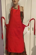 Tablier vintage NOW DESIGNS coton rouge à poches M/L excellent état
